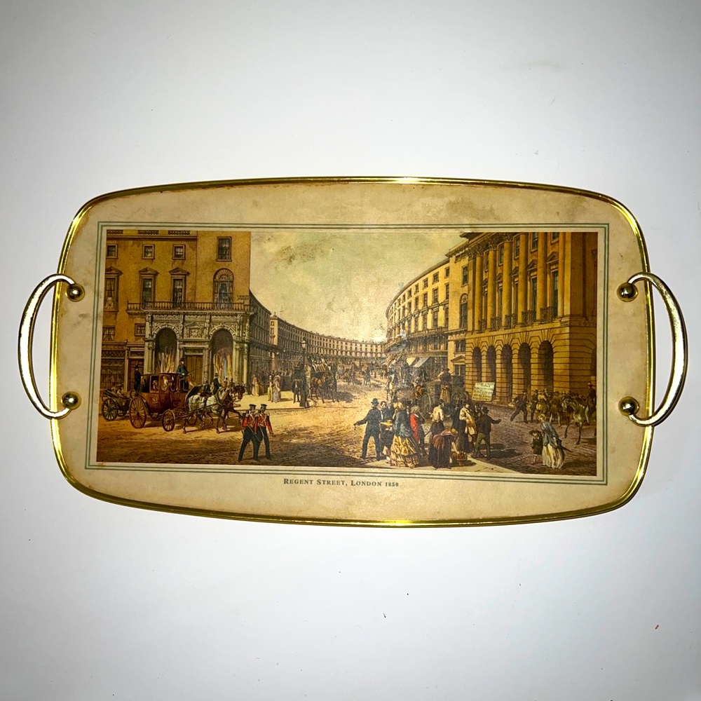 Vtg Cocktail Tray  old London Regent Street,London 1850